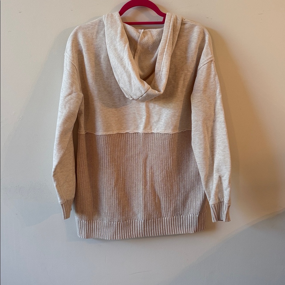 Time and Tru Light Tan Knit Hoodie - Picture 3 of 3